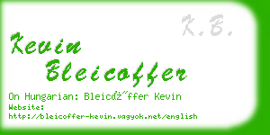 kevin bleicoffer business card